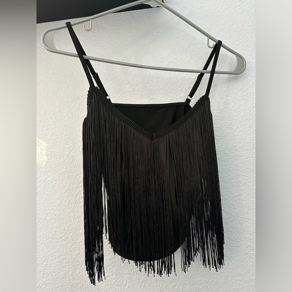 Black Tassel Tank Top